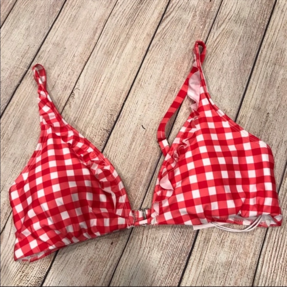{LC Lauren Conrad} Gingham Bikini Top NWT